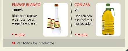 Envases de aceite con estilo